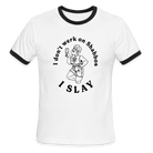 I Slay On Shabbos T-Shirt - white/black