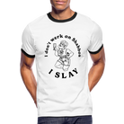 I Slay On Shabbos T-Shirt - white/black