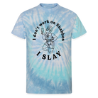 I Slay On Shabbos Tie Dye T-Shirt - blue lagoon