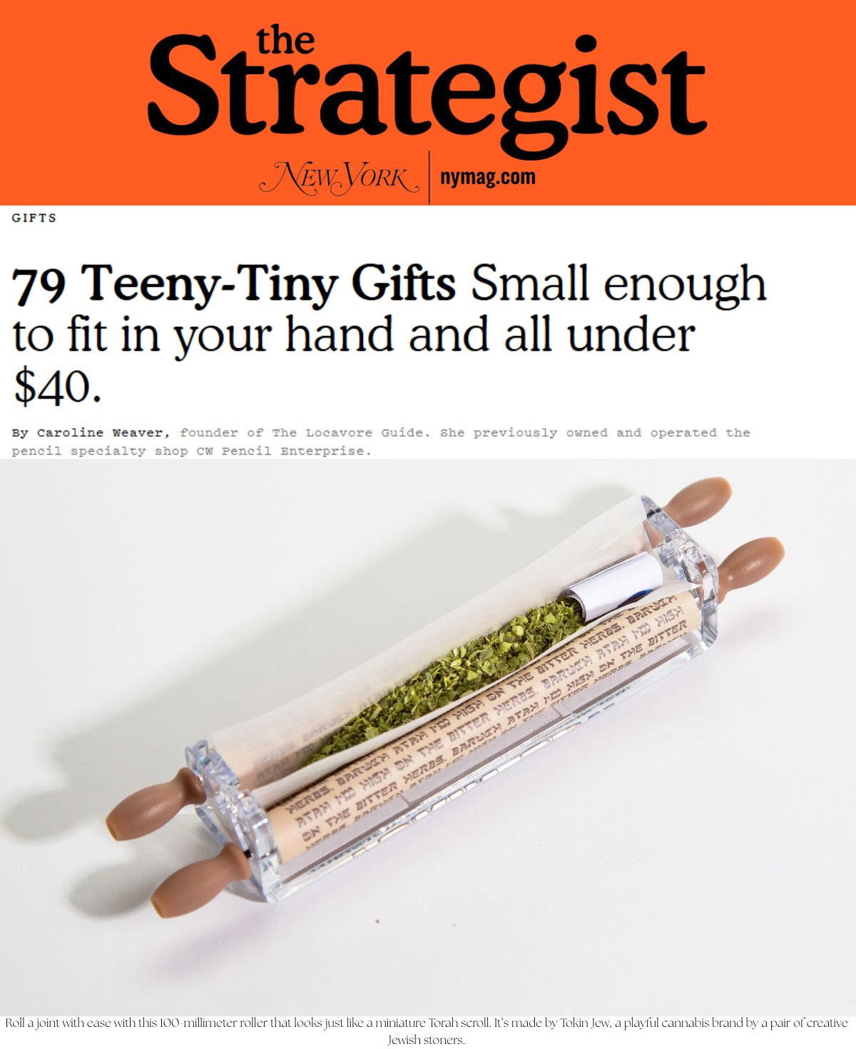 New York Magazine cover featuring a small gift item on a white background